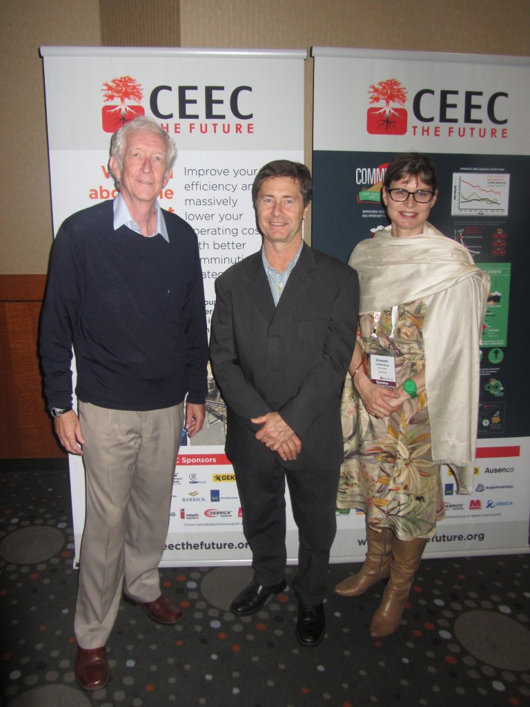 Prof Tim Napier-Munn, Joe Pease and Elizabeth Lewis-Gray 